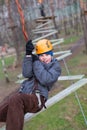 Little climber goes zigzag obstacle