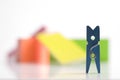 Little Color Clothes-peg On White Background Royalty Free Stock Photo