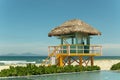 Little colored house on the beach