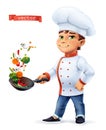 Little Cook. Comic character, vector illustration