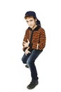 Little cool hip-hop boy in dance. Royalty Free Stock Photo