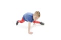 Little cool hip-hop boy in dance. Studio shot. Royalty Free Stock Photo