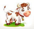 Little Cow, funny character. 3d vector icon Royalty Free Stock Photo