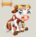 Little Cow. Funny character. vector icon Royalty Free Stock Photo