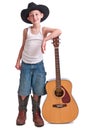 Little Cowboy Musician Royalty Free Stock Photo