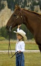 Little Cowgirl and Her Horse Royalty Free Stock Photo