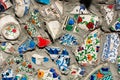 Little fragments of ancient Ottoman Tiles as a background