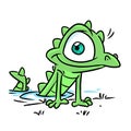 Little crocodile animal smile illustration cartoon character isolated