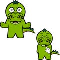 Little crocodile cartoon kawaii expression