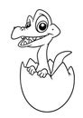 Little crocodile egg birthday animal character cartoon coloring page