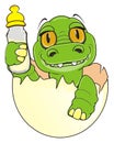 Little crocodile with milk