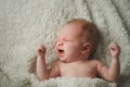 Little crying boy at home Royalty Free Stock Photo