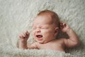 Little crying boy at home Royalty Free Stock Photo