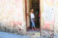 Little cuban girl at the nail salon in Havana Cuba