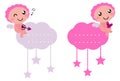 Little Cupid blank tags collection Royalty Free Stock Photo