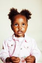 Little cute african american girl playing with animal toys at ho Royalty Free Stock Photo