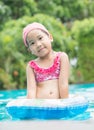 Little cute Asian girl on bikini suit Royalty Free Stock Photo