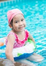 Little cute Asian girl on bikini suit Royalty Free Stock Photo