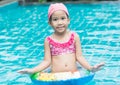 Little cute Asian girl on bikini suit Royalty Free Stock Photo