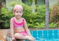 Little cute Asian girl on bikini suit Royalty Free Stock Photo