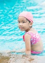 Little cute Asian girl on bikini suit Royalty Free Stock Photo