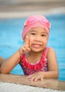 Little cute Asian girl on bikini suit Royalty Free Stock Photo