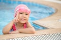 Little cute Asian girl on bikini suit Royalty Free Stock Photo