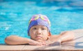 Little cute Asian girl on bikini suit Royalty Free Stock Photo