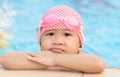 Little cute Asian girl on bikini suit Royalty Free Stock Photo