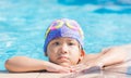 Little cute Asian girl on bikini suit Royalty Free Stock Photo