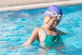 Little cute Asian girl on bikini suit Royalty Free Stock Photo