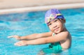 Little cute Asian girl on bikini suit Royalty Free Stock Photo