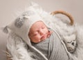 Little cute baby sweetly sleeping Royalty Free Stock Photo