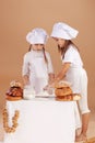 Little cute bakers Royalty Free Stock Photo