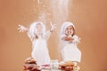 Little cute bakers Royalty Free Stock Photo