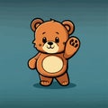 Little cute bear doll waving its paw - Vector Royalty Free Stock Photo