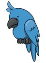 Little Cute Blue Parrot Baby Color Illustration Royalty Free Stock Photo