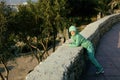 Little cute boy looking away at sea viewpoint in Ataturk park Royalty Free Stock Photo