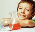 Little cute boy with medicine glass isolated Royalty Free Stock Photo
