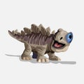 Little cute brown stegosaurus. Cartoon dinosaur picture. Cute dinosaurs character. Flat vector illustration isolated on Royalty Free Stock Photo