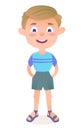 Little cute cartoon boy smiling.