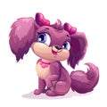 Little cute cartoon puppy girl.