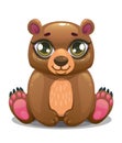 Little cute cartoon sitting bear. Royalty Free Stock Photo