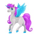 Little cute cartoon unicorn, pegasus vector icon Royalty Free Stock Photo