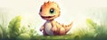 little cute dinosaur illustration cartoon character