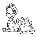 Little cute dinosaur lies character illustration cartoon coloring