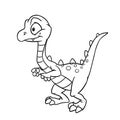 Little cute dinosaur raptor character illustration cartoon coloring