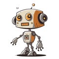 Little cute funny robot. Vector image of a small robot. Royalty Free Stock Photo