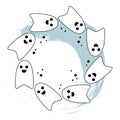 Little cute ghosts, Happy Halloween Flat scary Royalty Free Stock Photo