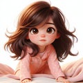 Little girl in pink pajamas Royalty Free Stock Photo